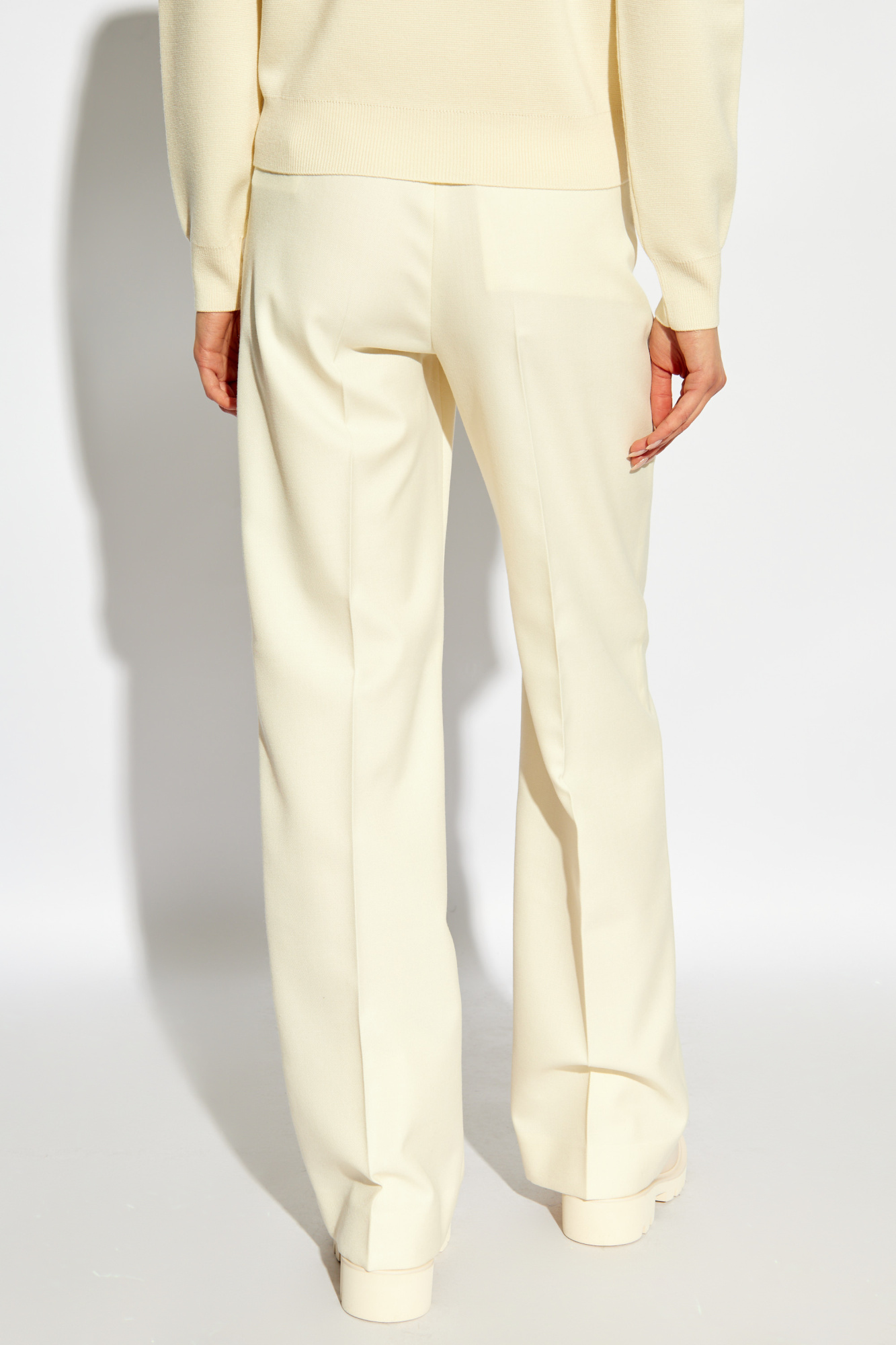 パンツ MONCLER CREAM-COLORED COTTON TROUSERS Moncler Cream-colored cotton trousers – Visamoda